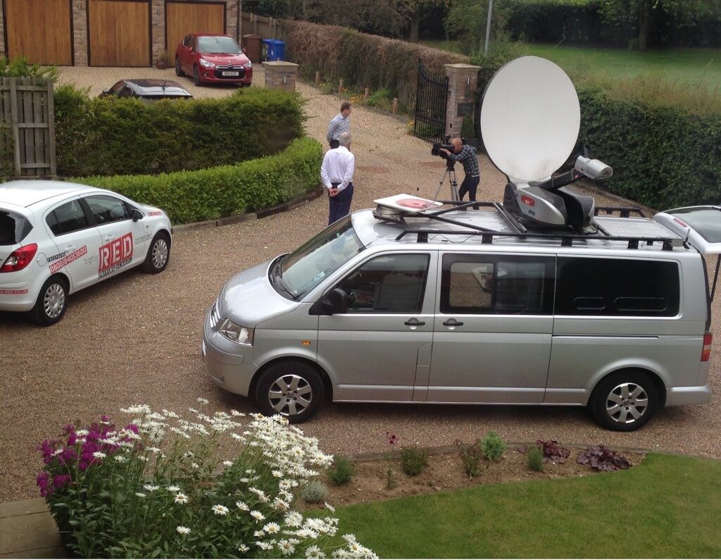 Sky news van at RED